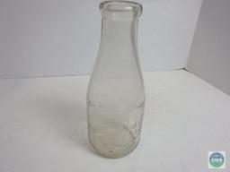 Brunson's Dairy Farm Mobile Al 1 Quart Clear Glass Bottle Jug