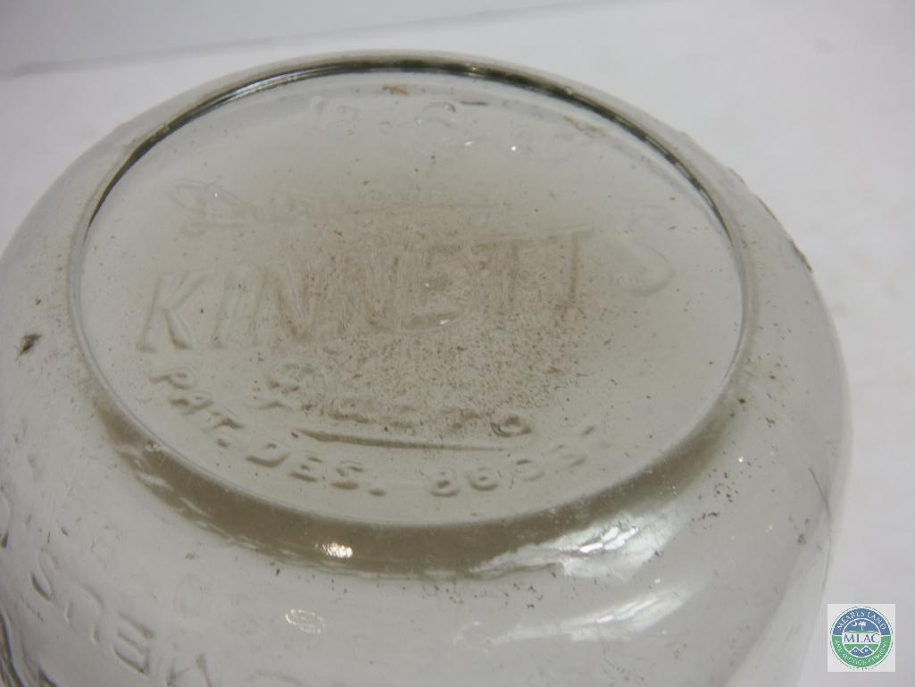 Kinnett's Dairy Products 1 Quart Clear Duraglass Dacra Bottle Jug