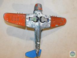 Hubley Kiddie Toy Airplane Metal *Broken back wing & Missing Cockpit Cover