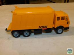 Siku Mercedes Metal Trash Truck and Matchbox '72 Lesney Double Decker Bus