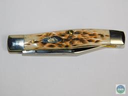 Case #00077 Texas Jack Pocket Knife in Amber Chrome Vanadium