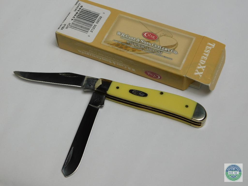 Case #00029 Mini Trapper Knife in Yellow 3207 CV Blade