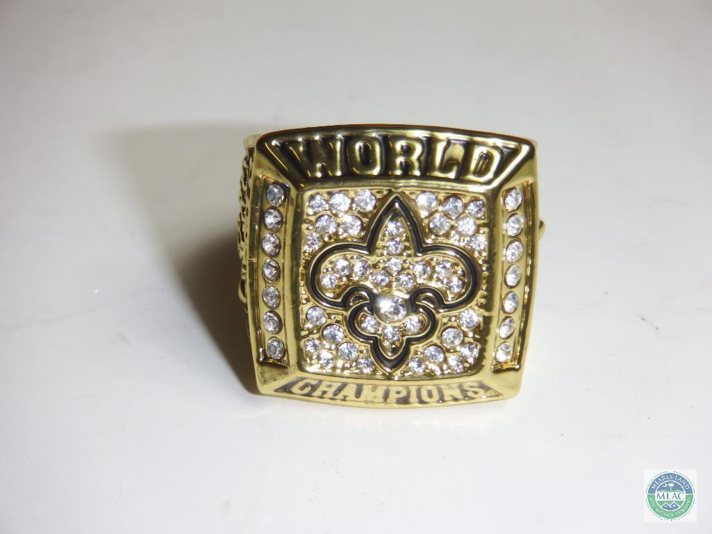 World Champions NFL New Orleans Saints Drew Brees Gold tone Ring