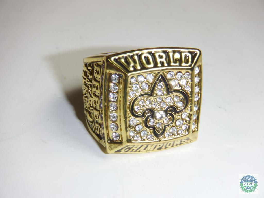 World Champions NFL New Orleans Saints Drew Brees Gold tone Ring