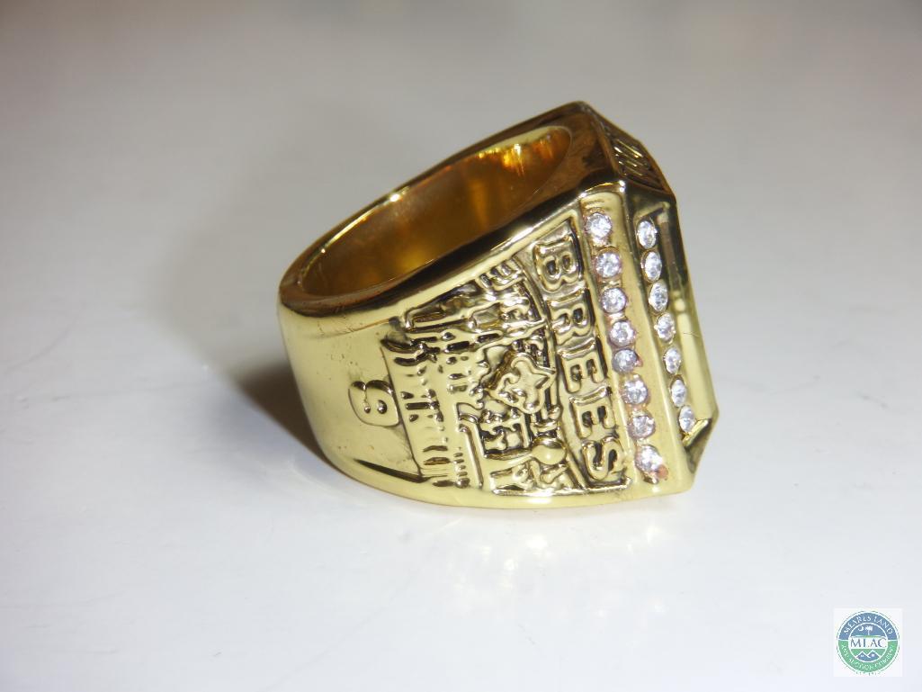 World Champions NFL New Orleans Saints Drew Brees Gold tone Ring