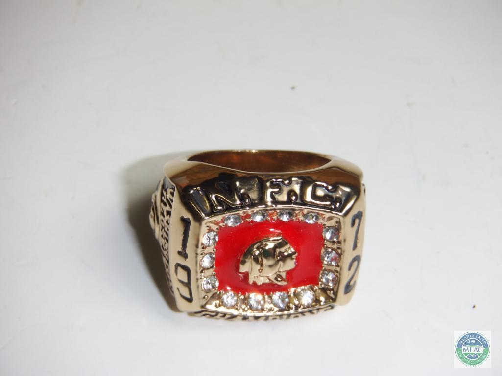 NFL Champions 1972 Washington Redskins Gold tone Ring Allen