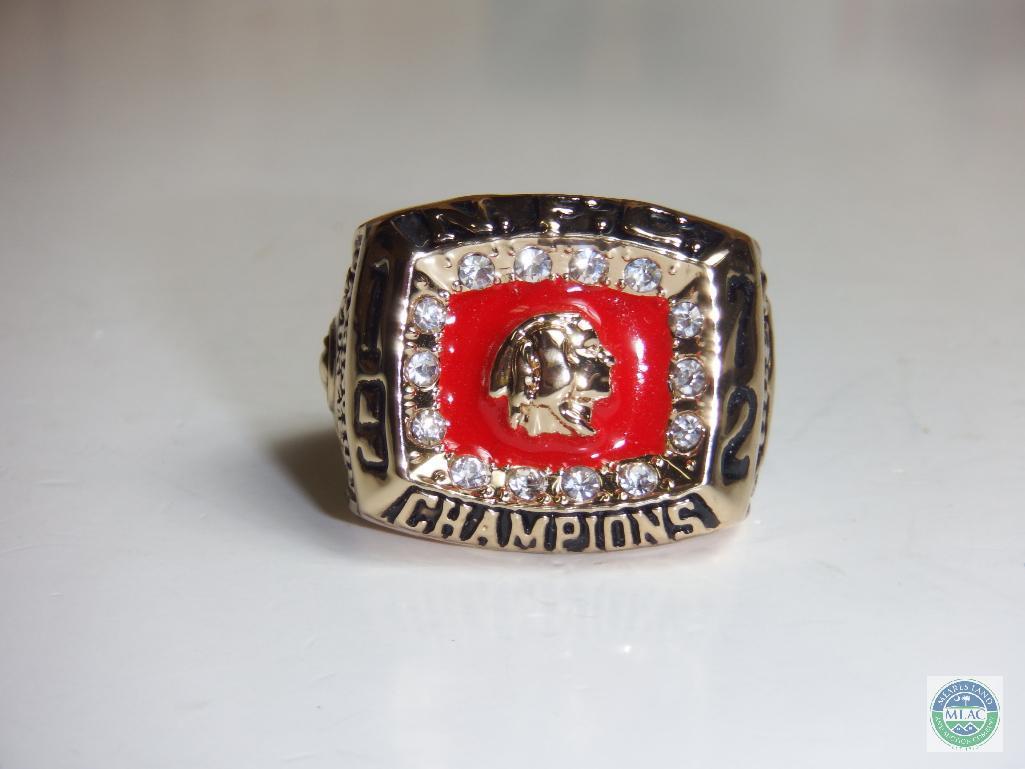 NFL Champions 1972 Washington Redskins Gold tone Ring Allen