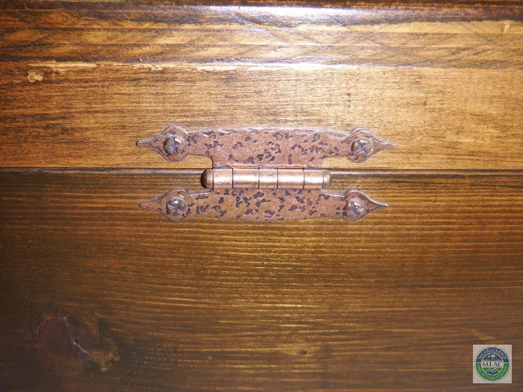 Wooden Treasure Chest Style Jewelry Box 16" x 13" x 12"