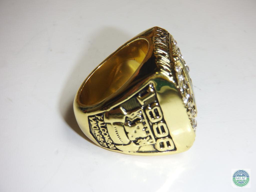 World Champions NFL Atlanta Falcons Gold Tone Ring 1998 Superbowl 23