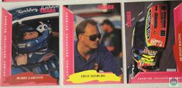 Sheet of TRAKS auto racing trading cards 1993