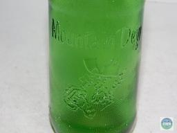 Mountain Dew Textured Green Glass Bottle "Tickle Your Innards!"