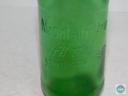 Mountain Dew Textured Green Glass Bottle "Tickle Your Innards!"