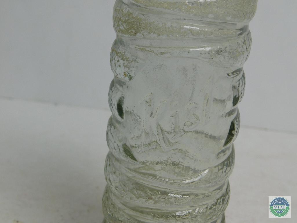 Kist 7 oz. Clear Glass Ribbed Bottle Patent Jan. 1927