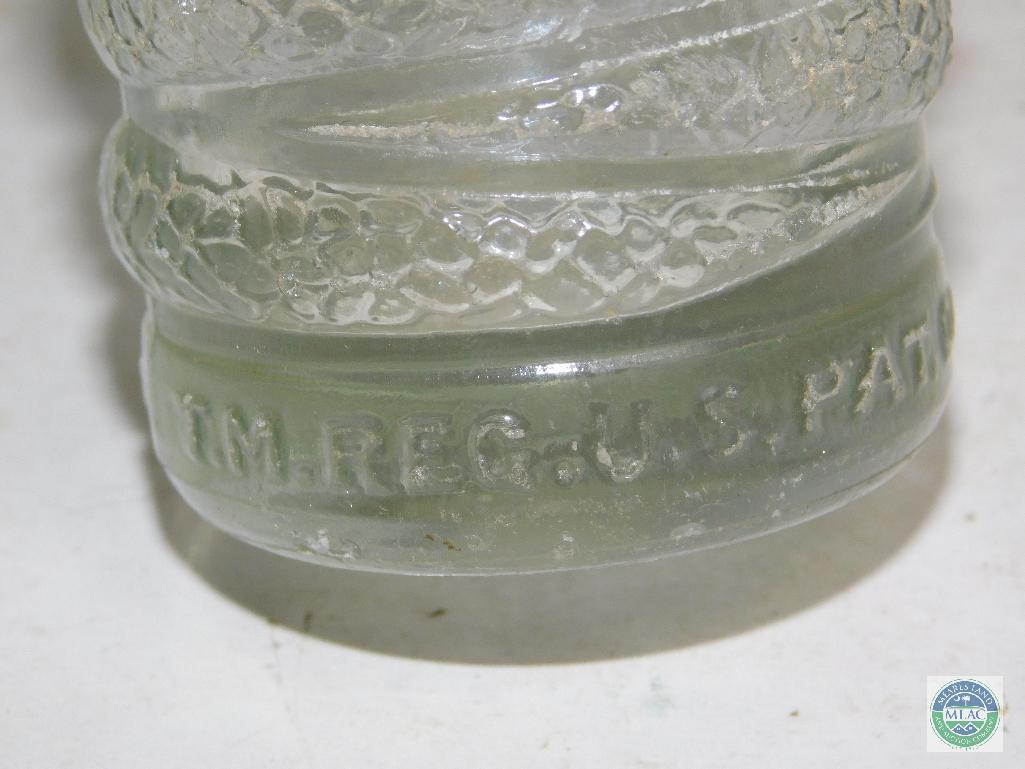 Kist 7 oz. Clear Glass Ribbed Bottle Patent Jan. 1927