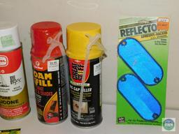 Lot Silicone Foam Fill Cans, Reflector, Febreeze Car Freshener & Dip Stick Wiper