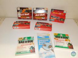 Lot of Hot Shot Ant Baits, Beetle Bait, and Bag-A-Bugs