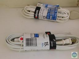 Lot of 4 Drop Cords 2)Appliance Grade 9' 1)15' and 1)12'