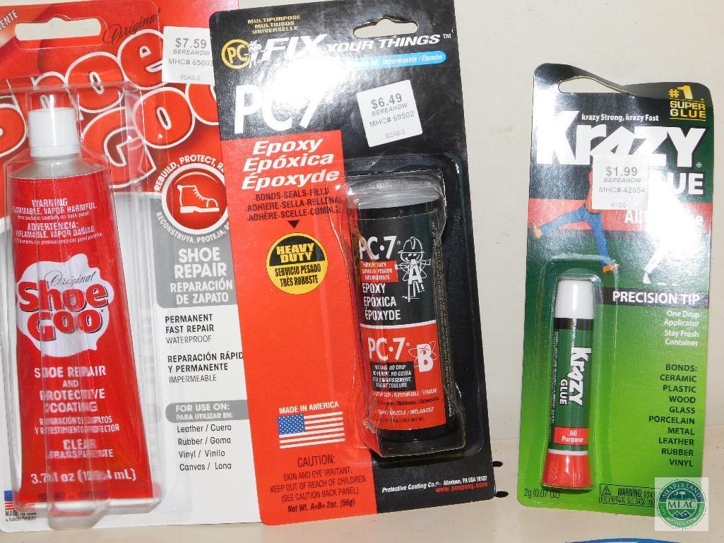 Lot of JB Weld, Shoe Goo, Kwik Seal, Gasket Sealant & Krazy Glue