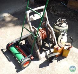 Lot Leaf Blower, Hose Reel, Push Reel Mower, Sprayers +