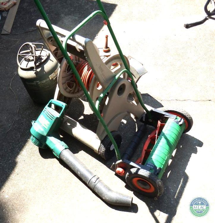 Lot Leaf Blower, Hose Reel, Push Reel Mower, Sprayers +