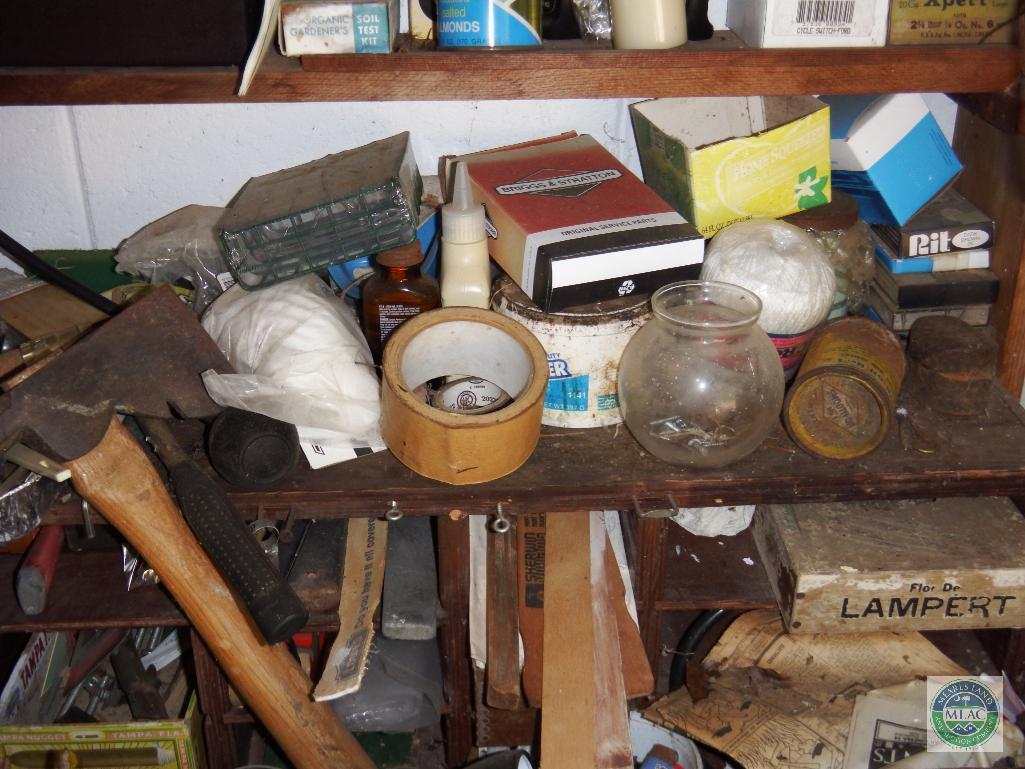 Contents of Work bench Bench vise, Hand tools, Hardware