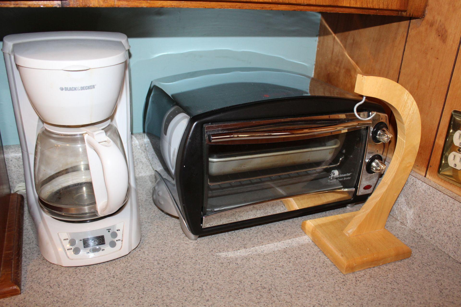 Toastmaster Oven, Bread Box and B&D Coffee Maker.