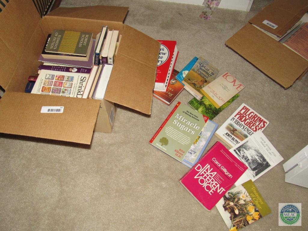 Box lot of mixed books and readers