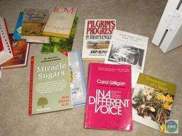 Box lot of mixed books and readers