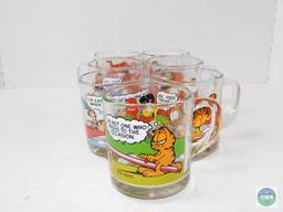 Lot 7 1978 McDonald's Garfield Glass Mugs