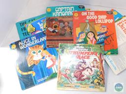 Lot Children's 33 Vinyl Records Popeye, Walt Disney, +