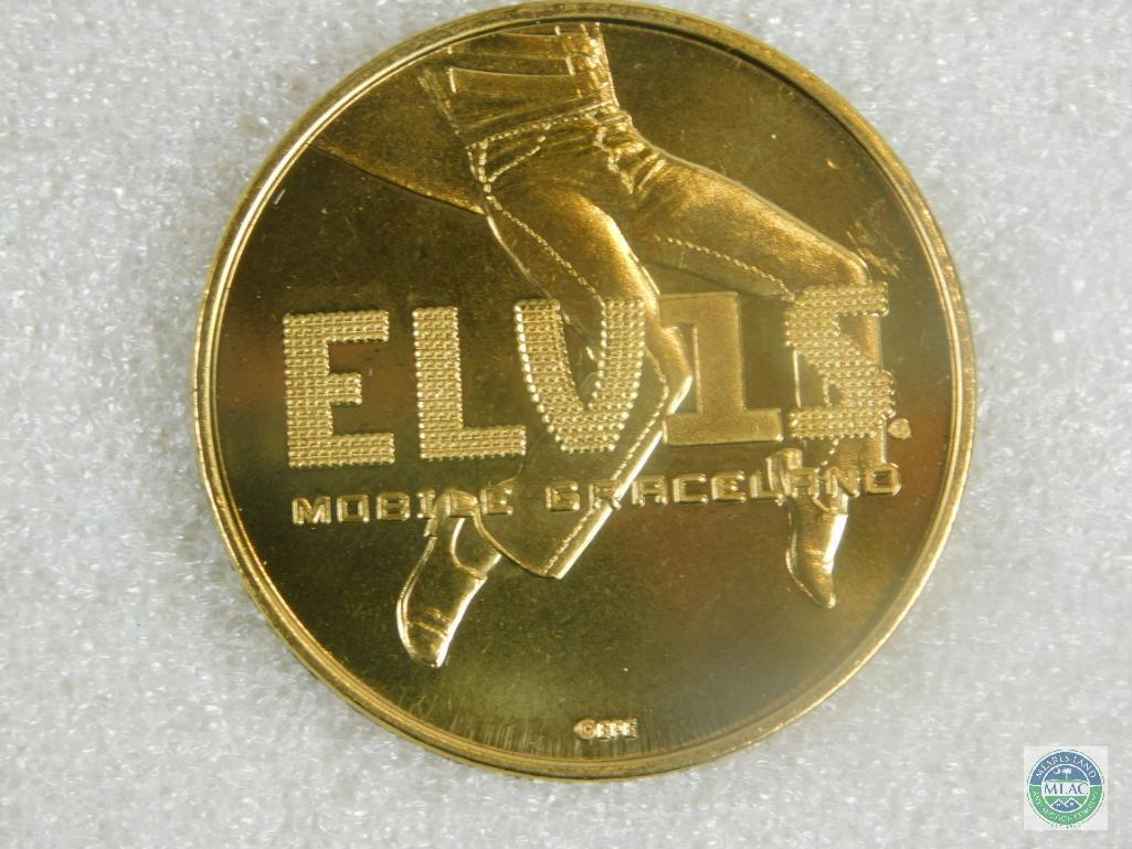 Set 4 Harrah's Elvis 1 Gold Tone Tokens