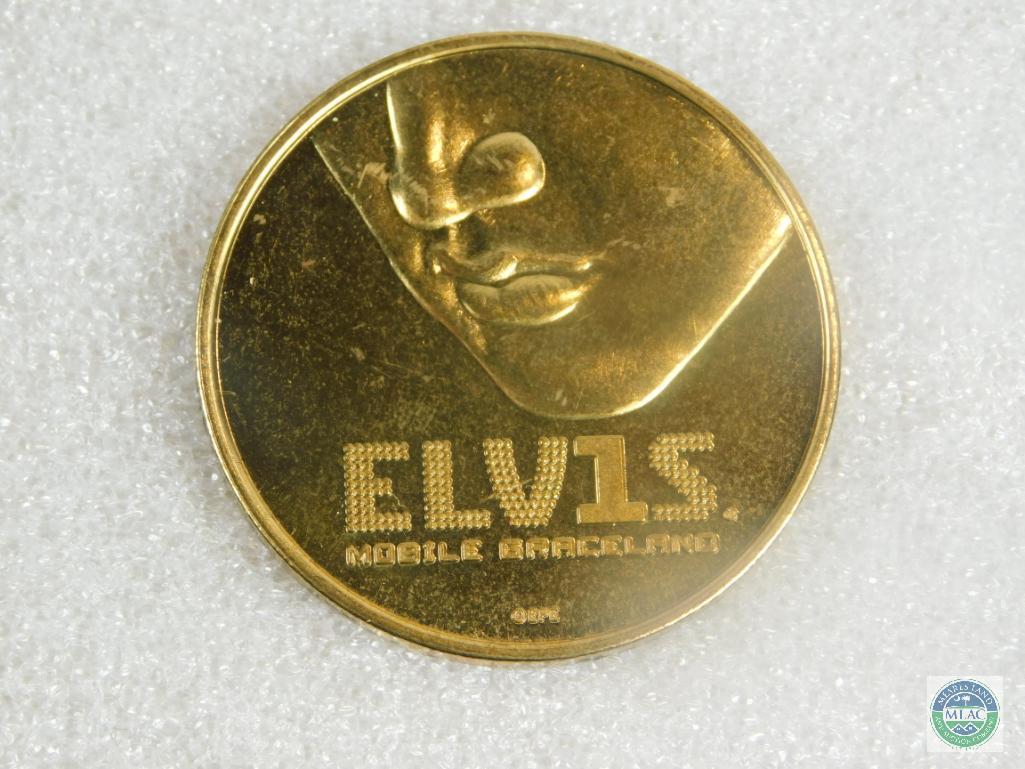 Set 4 Harrah's Elvis 1 Gold Tone Tokens