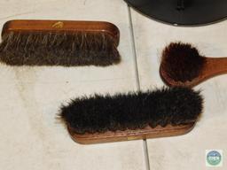 Lot Shoe Shine Brushes & Vintage Kiwi Care Kit Tin