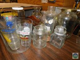 Lot Glass Vases, Jars, and Decorative Items
