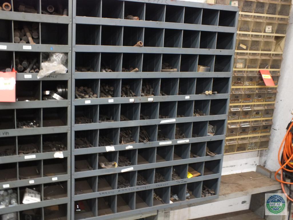 3 Metal bins with Bolts and Fasteners