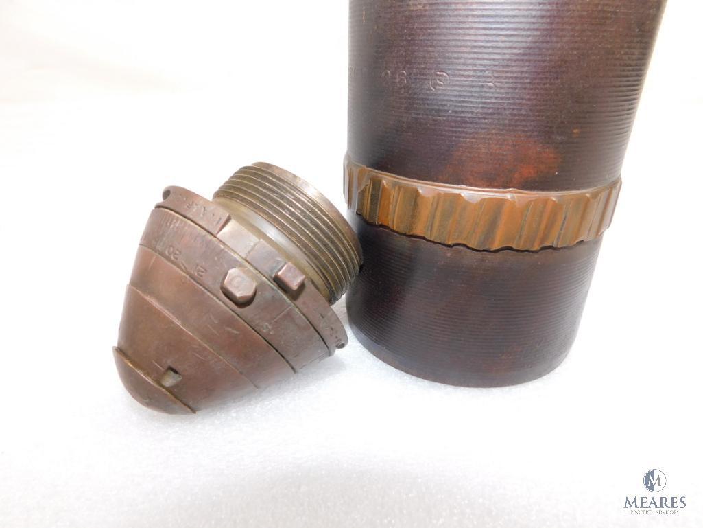 US Military Artillery Shell 75mm Model 1907 With 21 Second Time Fuse