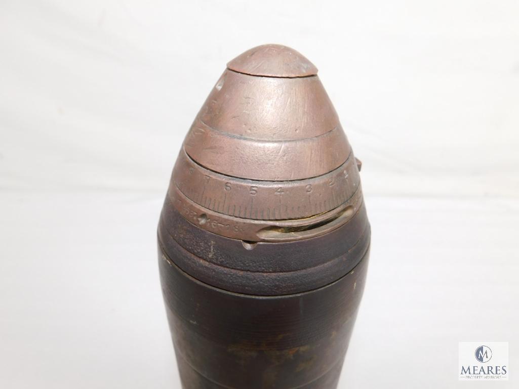 US Military Artillery Shell 75mm Model 1907 With 21 Second Time Fuse