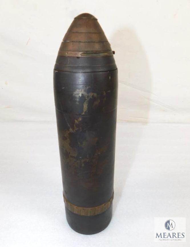 US Military Artillery Shell 75mm Model 1907 With 21 Second Time Fuse