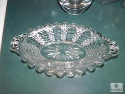 Lot Lead Crystal Bowls Vases Divided Bowl & Tray