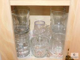 Contents Kitchen Cabinet - Lot of Crystal & Glasses and Small Plates