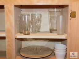 Contents Kitchen Cabinet - Lot Glasses, Bowls, and Plates