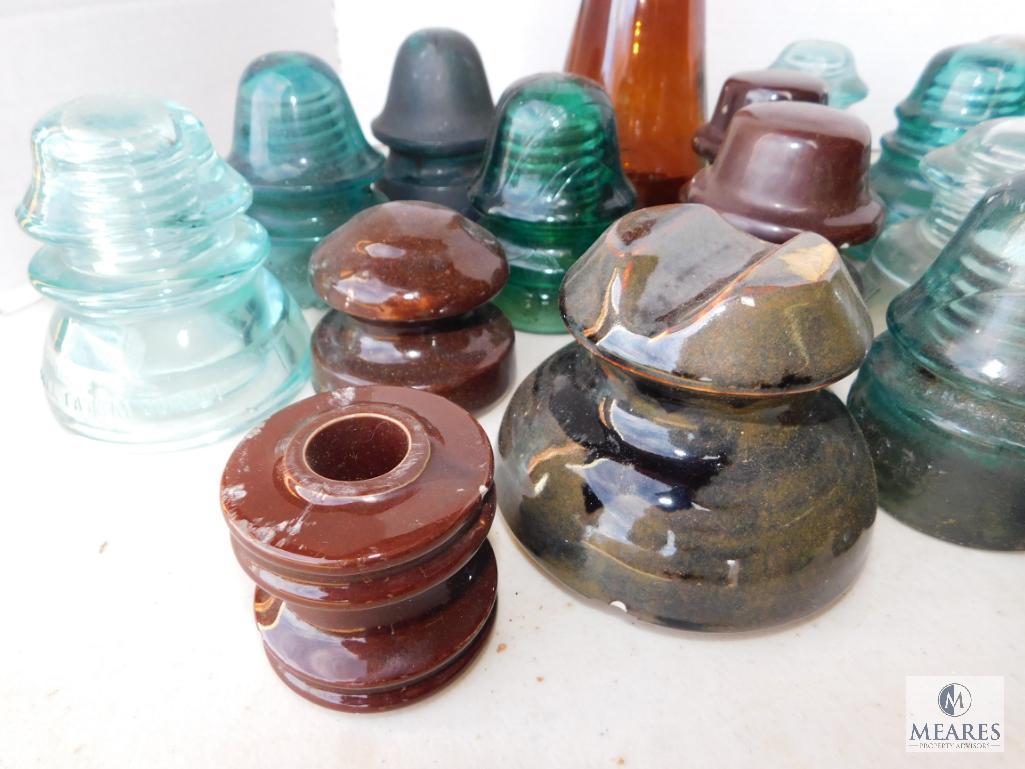 Large Assortment Glass & Ceramic Insulators