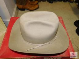 Stetson 7-3/8 Long Oval Western Cowboy Hat in Original Box