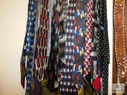 Lot of Mens Leather Belts & Buckles & Neck Ties