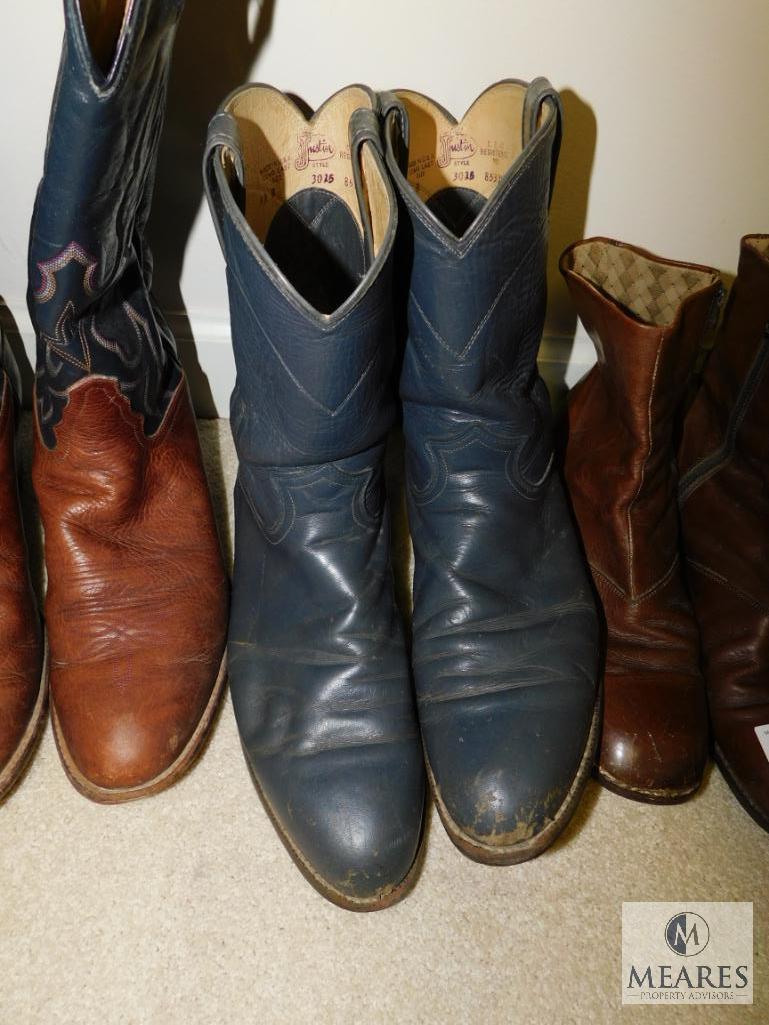 Lot of 6 Pair Mens Cowboy Boots Justin & Tony Lama Ostrich Leather +