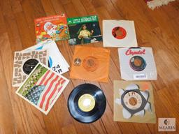 Lot of Various Records 45s LP's Christmas & Children's