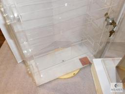 Lot of 2 Acrylic Retail Table Top Display Cases Both Swivel