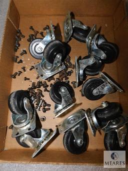 Lot 12 Swivel Casters Wheels for Equipment & Furniture Includes Screws