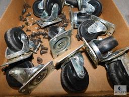 Lot 12 Swivel Casters Wheels for Equipment & Furniture Includes Screws
