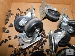 Lot 12 Swivel Casters Wheels for Equipment & Furniture Includes Screws